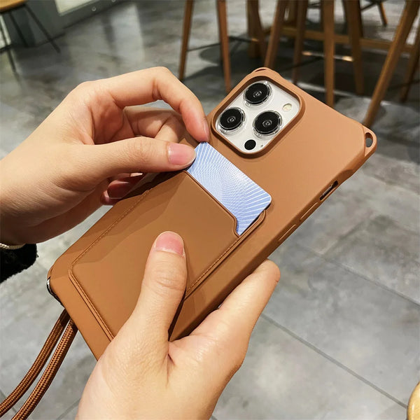 Crossbody Lanyard Wallet Card Holder Case For iPhone Pro Max XR XS X 7 8 Plus Cases Necklace Rope Silicone Soft Cover