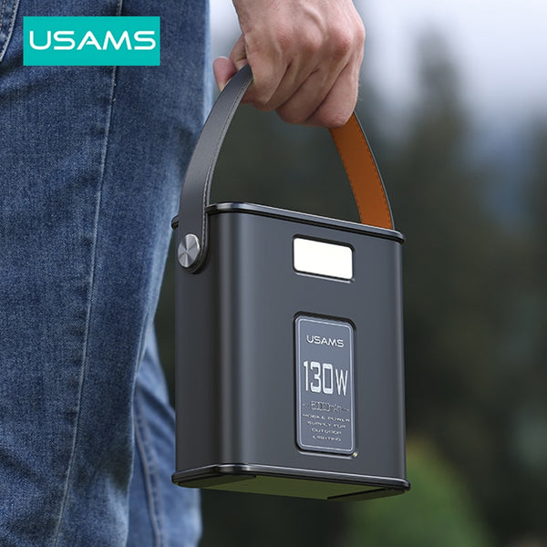 USAMS 130W Power Bank Station 80000mAh Emergency Power Supply Poratble Fast Charger for Outdoor Camping