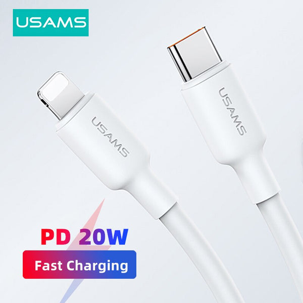 USAMS 20W PD USB C Cable for iPhone 14 13 12 11 Pro 14Plus Max iPad Quick Charging Cable Type C PD Fast Charge Cable