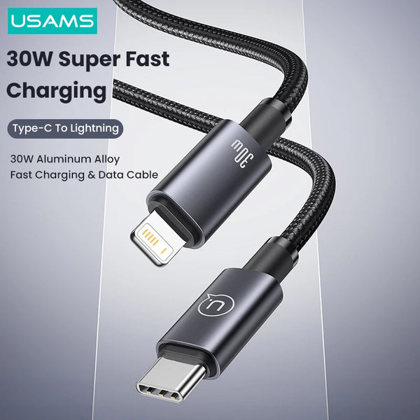 30W USB Type C To Lightning Cable For iPhone 15 14 4 Pro Max 13 12 11 Xs Xr PD Fast Charging Cables For iPad 1.2m 2m Wire Cord