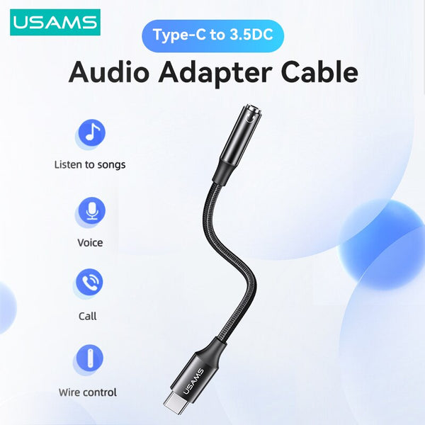 USAMS AU16 USB Type C To 3.5Mm Dac Audio Adapter Cable Hoofdtelefoon Adapter Audio Kabel Voor Samsung Xiaomi Huawei