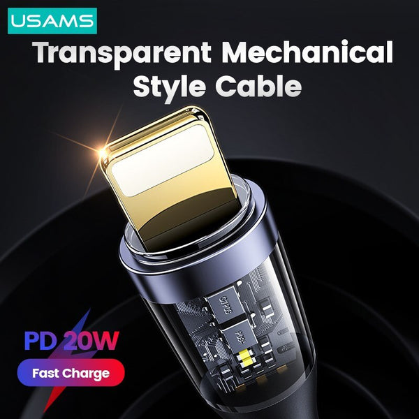 USAMS Icy PD 20W 3A Fast Charge Cable Type C to Lightning Data Cable For For iPhone 14 13 12 11 Pro Max X XR XS Max