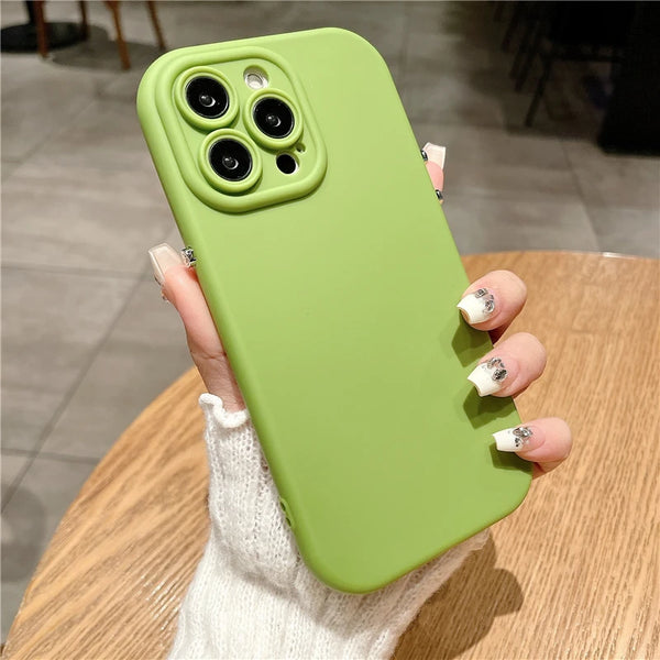 Candy Color Soft Silicone Case For iPhone 15 14 13 12 Pro Max Plus Camera Protection Shockproof Bumper Ultra Thin TPU Cover