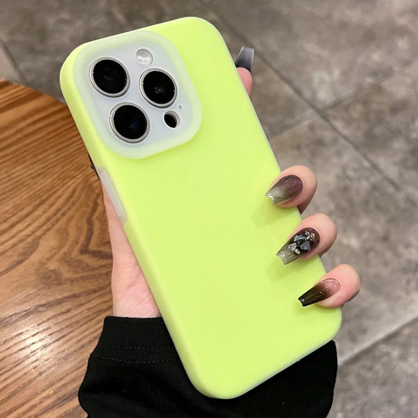 Candy Jelly Liquid Silicone Case For iPhone 15 Pro Max 14 Plus 13 Fluorescent Camera Protection Shockproof Bumper Cover