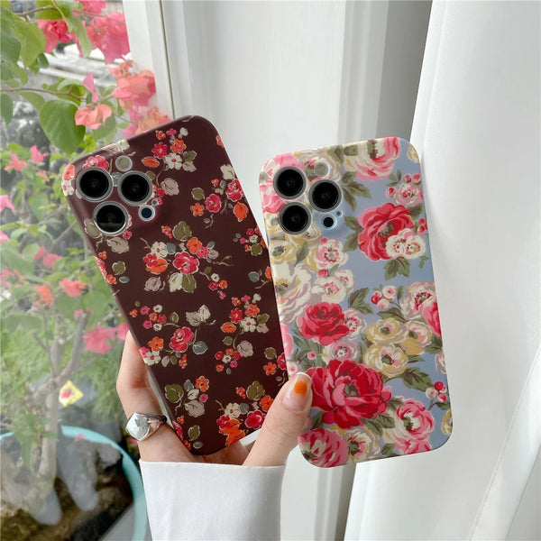 Fashion Fresh Flower Soft Phone Cases For iPhone 12 11 Pro Max Shockproof Camera Protection Silicone Cover