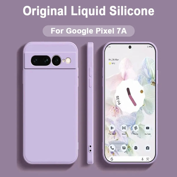 Google Pixel 7A Case Pixel 8 Pro 7A 7 Cover Liquid Silicone TPU Soft Solid Color For Google Pixel 8 Shockproof Back Cases