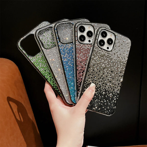 Luxury Colorful Diamond Glitter Phone Case For iPhone 15 Pro Max 14 13 12 11 Rhinestones Shockproof Cover