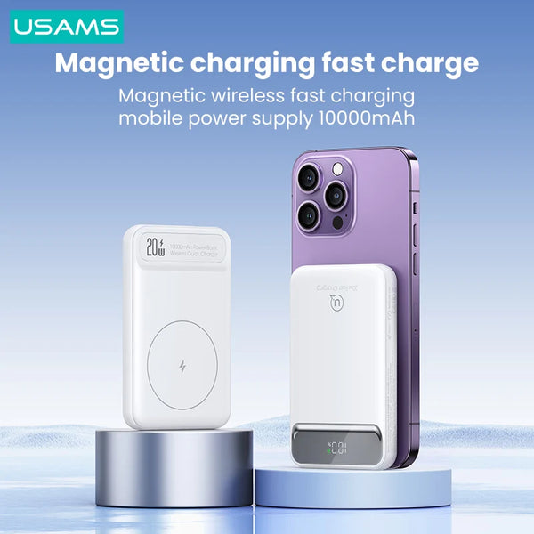20W Magnetic Wireless Charging 10000mAh Power Bank Portable Mini Power Bank iPhone 15 14 13 Pro Max Samsung Huawei Xiaomi