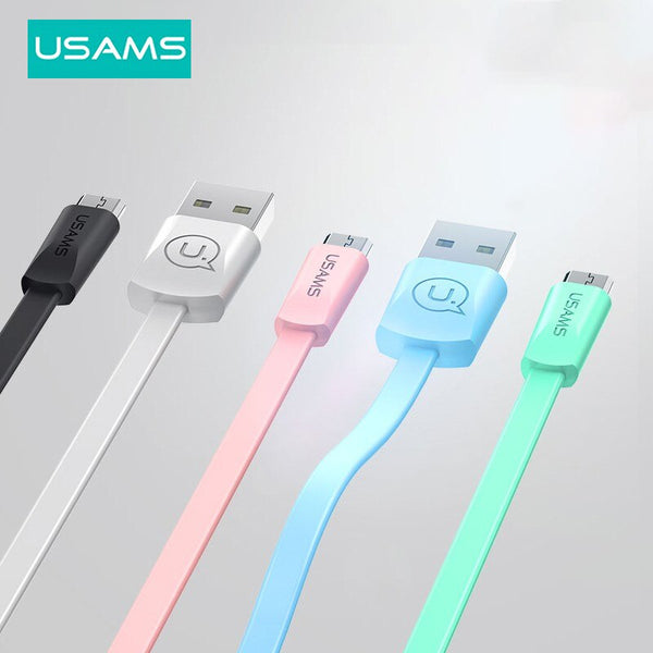 USAMS 2A Fast Charging Micro USB Type C Cable Sync Data Microusb Cable for IPhone Samsung Xiaomi Huawei Android Mobile Phone Data Cable