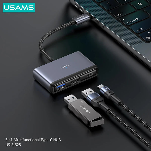 5 In 1 USB C Hub PD 60W Fast Charge USB Type C to HDMI Compatible Laptop Dock Station For Macbook iPhone Huawei Xiaomi