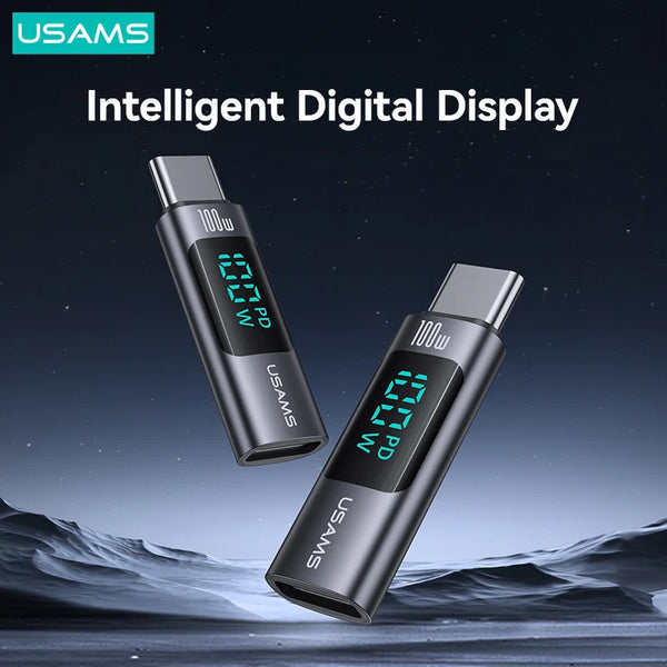 AU18 OTG Adapter 100W PD Digital Display Type C Adapter Type-C To Type-C Fast Charging For Huawei Xiaomi Samsung OTG Connector