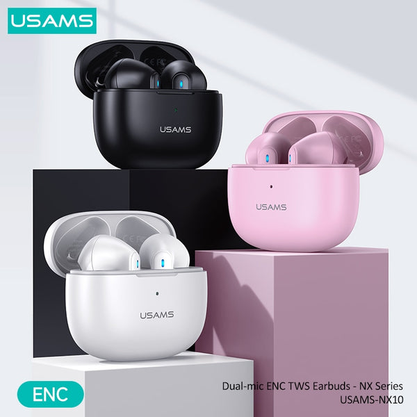 USAMS Bluetooth 5.2 Wireless Earbuds Mini TWS Headphone Handsfree for Sports With Charging Box Waterproof Earphone For Phone