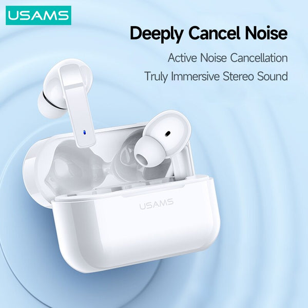 USAMS LY06 ANC TWS Earbuds BT 5.0 Bass Headset HiFi Stereo Wireless Eaphone For Samsung iPhone Huawei Xiaomi Android Devices