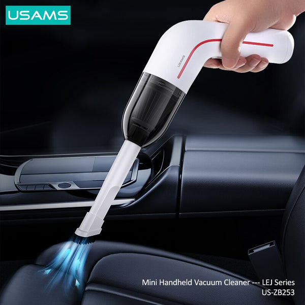 USAMS Mini Handheld 5500Pa Wireless Car Vacuum Cleaner Cordless Handheld Auto Vacuum Home Car Cleaning Dual Use With Built-in Battrery