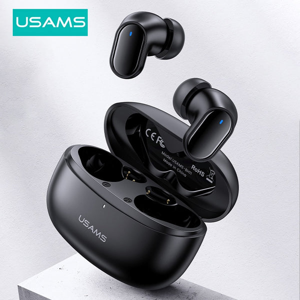 USAMS Original TWS Wireless Earphone Bluetooth 5.1 Sport Noise Reduction Headphones Touch Control Waterproof Earbuds With Mic