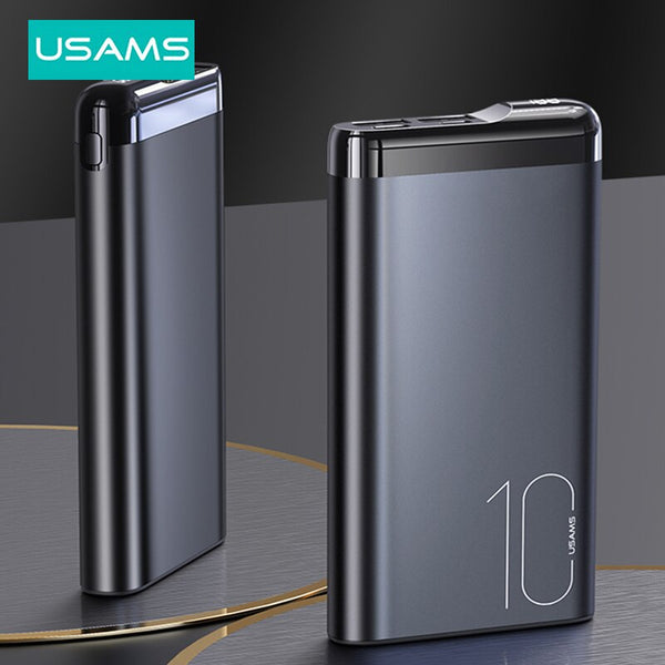USAMS Power bank 10000mah Portable External Battery Charger Digital Display Powerbank For Samsung Xiaomi Huawei iPhone 14 13 12 pro Max 11 8