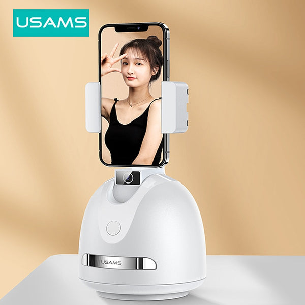 USAMS Smart AI Gimbal Auto Shooting Selfie Stick 360° Object Tracking Holder All-in-one Rotation Face Tracking Phone Holder