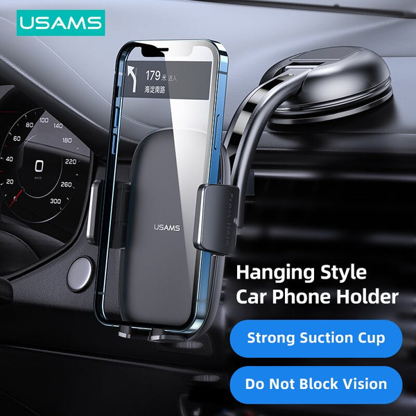 USAMS Stable Gray Stickup Car Phone Holder For 4.7-7 Inch iPhone Samsung Xiaomi Huawei Xiaomi Hornor Car Center Console Bracket Stand