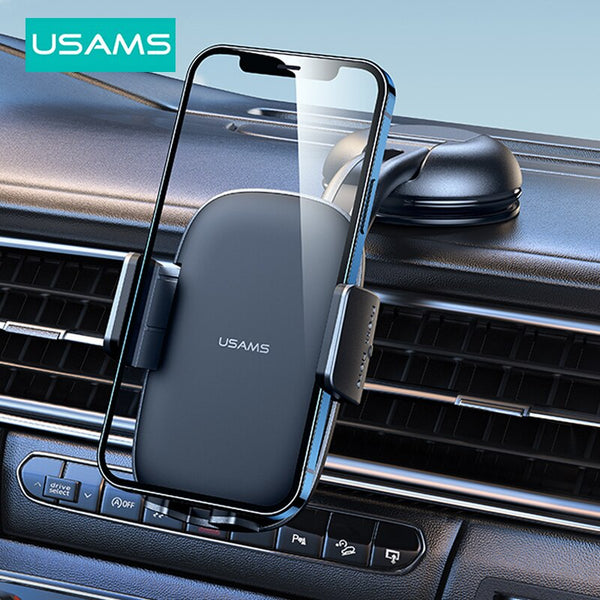 USAMS Sucker Car Phone Holder Center Console Retractable Phone Holder Stand in Car GPS Mount Support For Samsung iPhone Xiaomi HUAWEI
