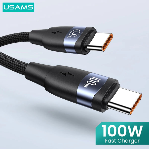 U85 100W 5A USB C To USB Type C Cable PD Fast Charging Charger Wire Cord For Macbook Huawei Xiaomi Samsung Cable 2M