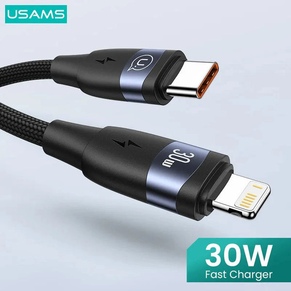 U85 30W USB Type C To Lightning Cable for IPhone 14 Pro Max 13 12 11 Mini PD Fast Charging Cable for IPad 2m Wire Cord