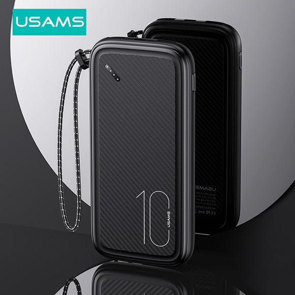 USAMS USB Type C 10000mAh Power Bank Cell Phone Charger Dual USB Mobile External Battery Powerbank New For Samsung IPhone Xiaomi Huawei