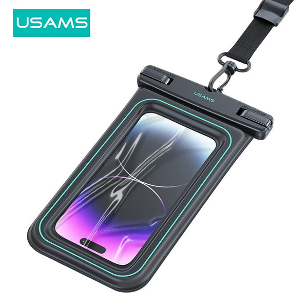 USAMS Waterproof Phone Case IPX8 Universal Sealability Underwater Bag 7inch Water-resistant Cover for iPhone Samsung