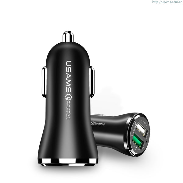 US-CC028 QC3.0 Dual USB Car Charger For Moblile Phone Fast Charging Adapter