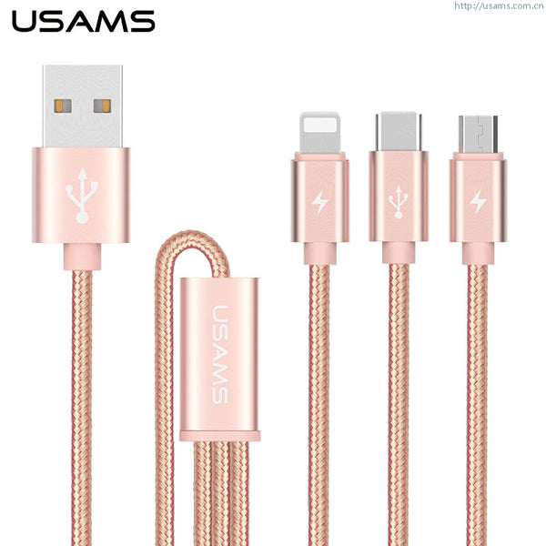 USB2.0 3 in 1 Data Cables Vientiane Series Lightning And Mirco Cables For Apple iPhone Samsung Galaxy HTC Xiaomi LG Songy etc.