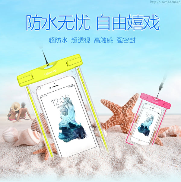 The waterproof Bag With light For Mobile Phones Underwater Pouch Case For Phone 5.5 Inch