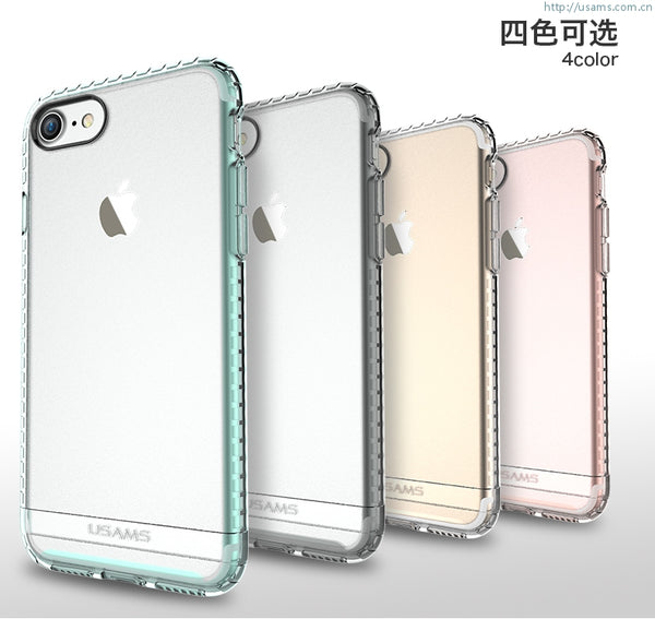 Ultra Thin Soft Transparent TPU + PC Case Cover iPhone 7 Luxury Mingo Series TPU High Quality TPU + PC Cover Case