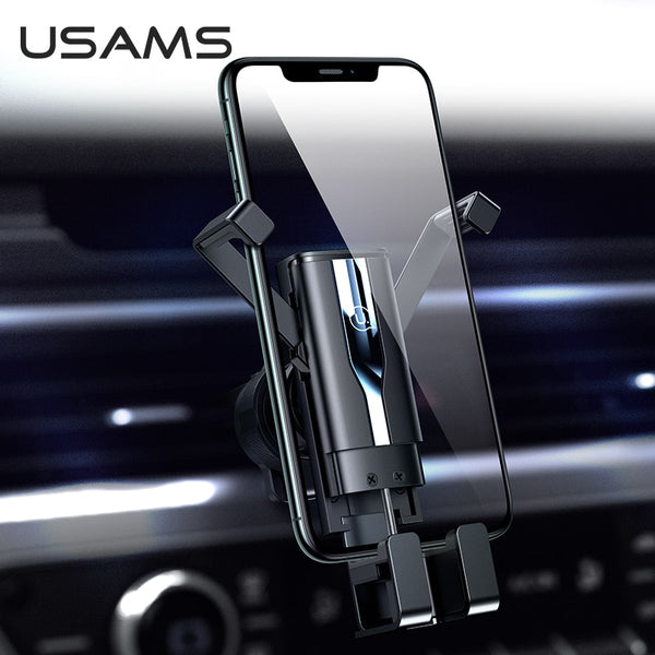 USAMS Phone Holder Stand Phone Car Holder Gravity Smartphone Holder Air Vent Clip Mount GPS Support For iphone Xiaomi Samsung Huawei