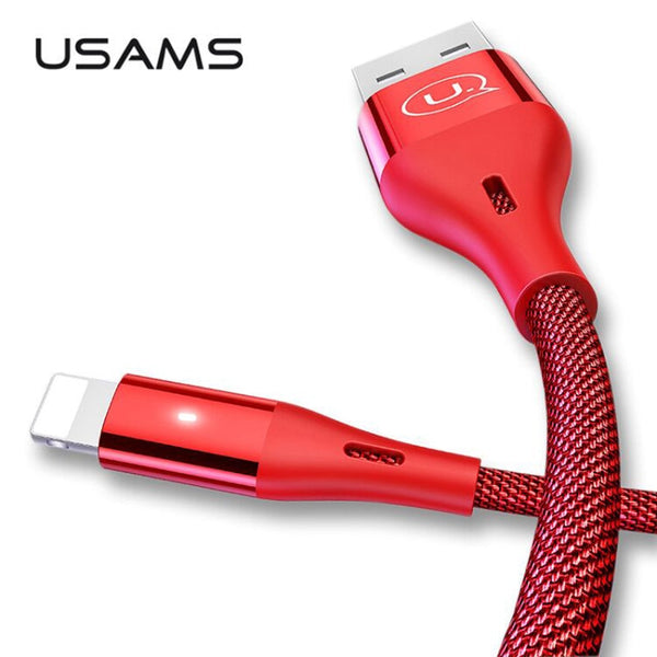 USAMS USB Cable for Lighting Cable for iPhone Cable 2m 2.4A fast charging Data Cable for iPhone 12 11 Pro 7 8 X 6 6s plus 5 SE 5S charger
