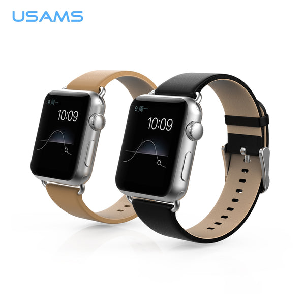For Apple Watch Genuine leather Watch Band With Connection adapter Clip With Aluminium Connector 38mm