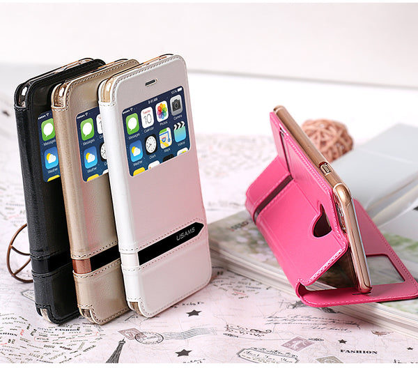 Apple iPhone 6 Case Cover Flip Stand Luxury PU Leather With Window Cell Phone Case Merry Series